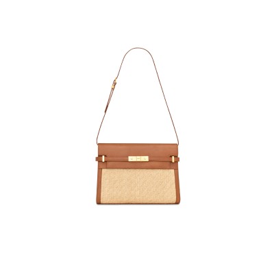 YSL MANHATTAN IN RAFFIA AND LEATHER 579271FAA7D9783 (29*20*7.5cm)